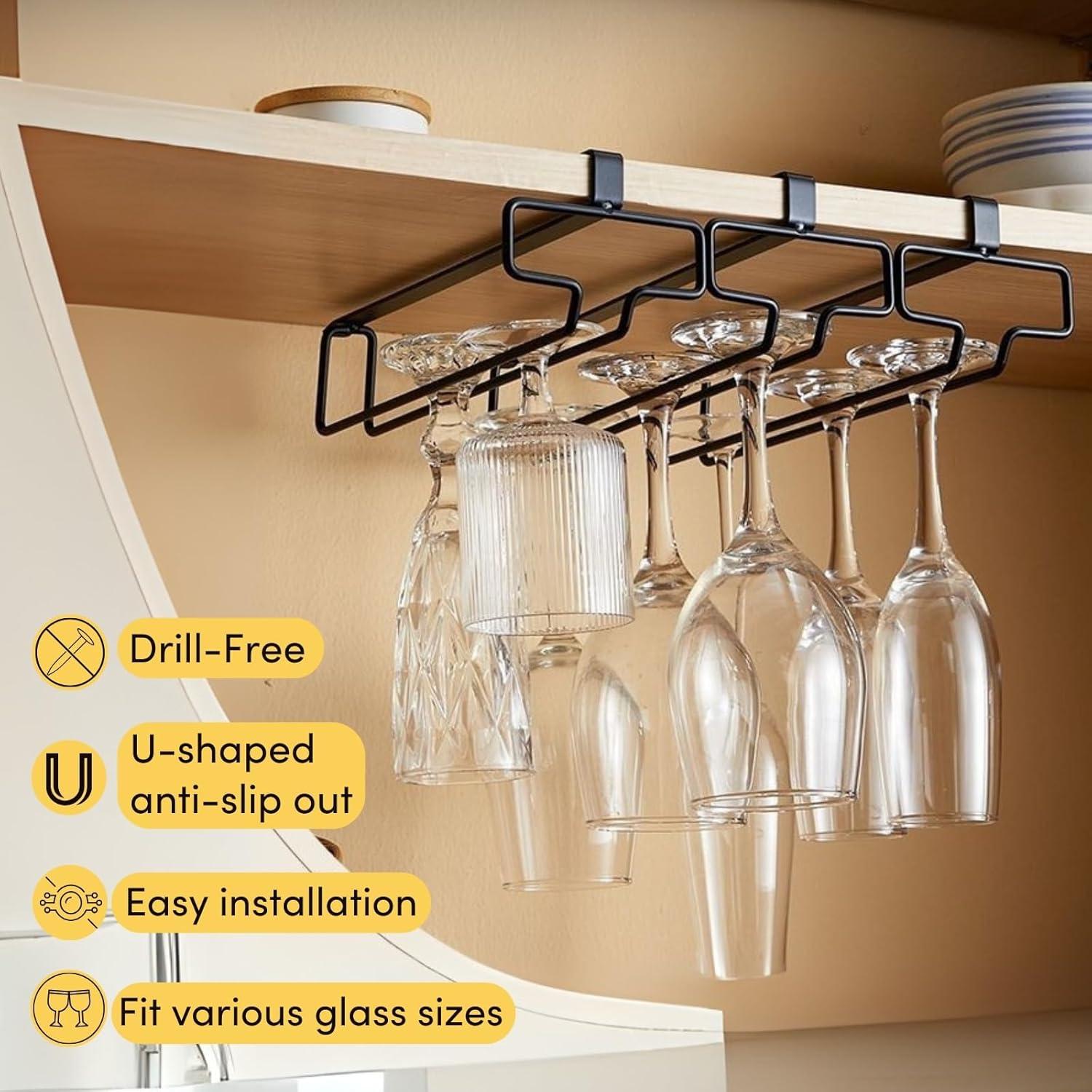 Soporte Colgante para Copas de Vino LINFIDITE 2PCS Negro