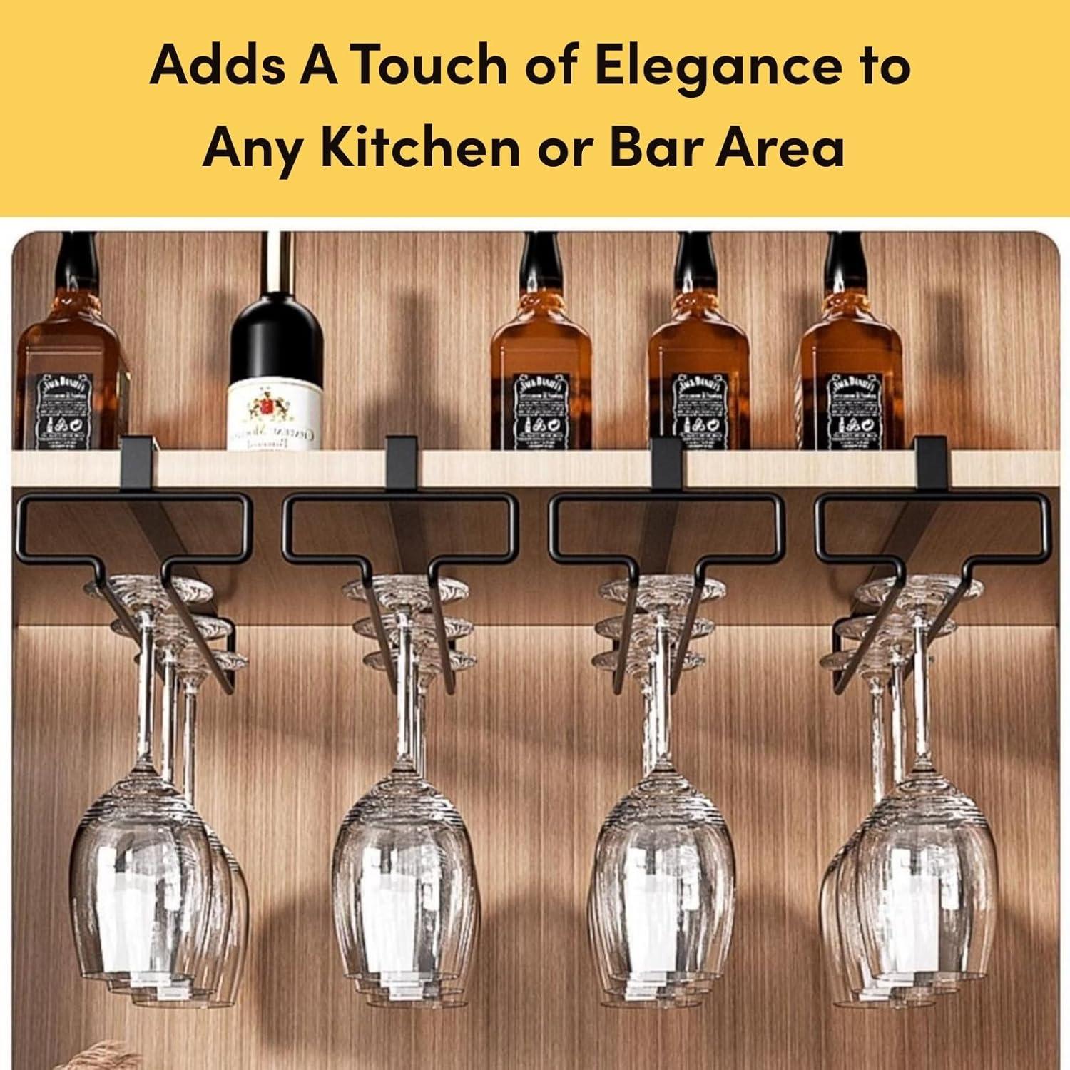 Soporte Colgante para Copas de Vino LINFIDITE 2PCS Negro