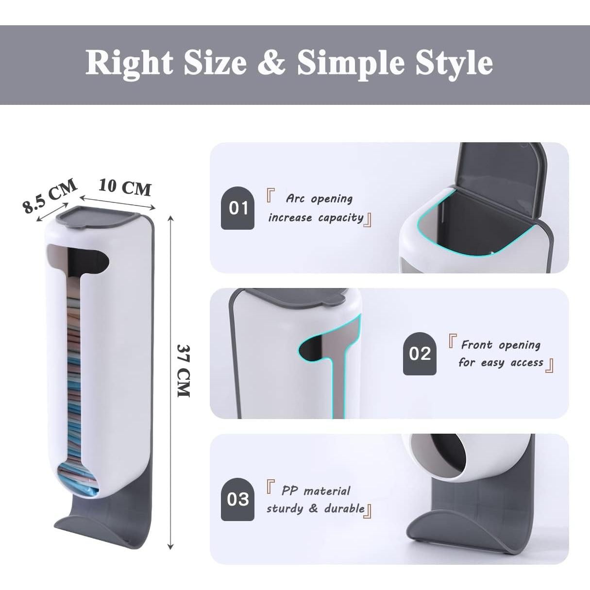 Soporte de Bolsas de Compras KINGOU Montaje en Pared 37x10x8 cm