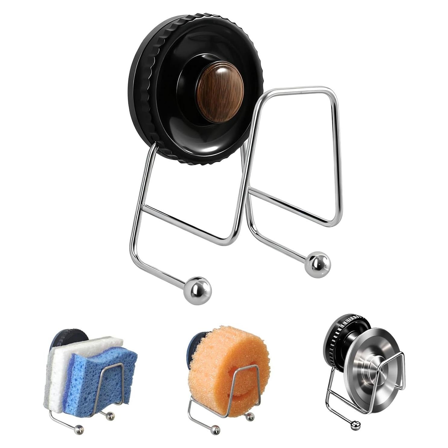 Soporte para Esponjas de Fregadero Aenfaiy Negro Acero Inoxidable