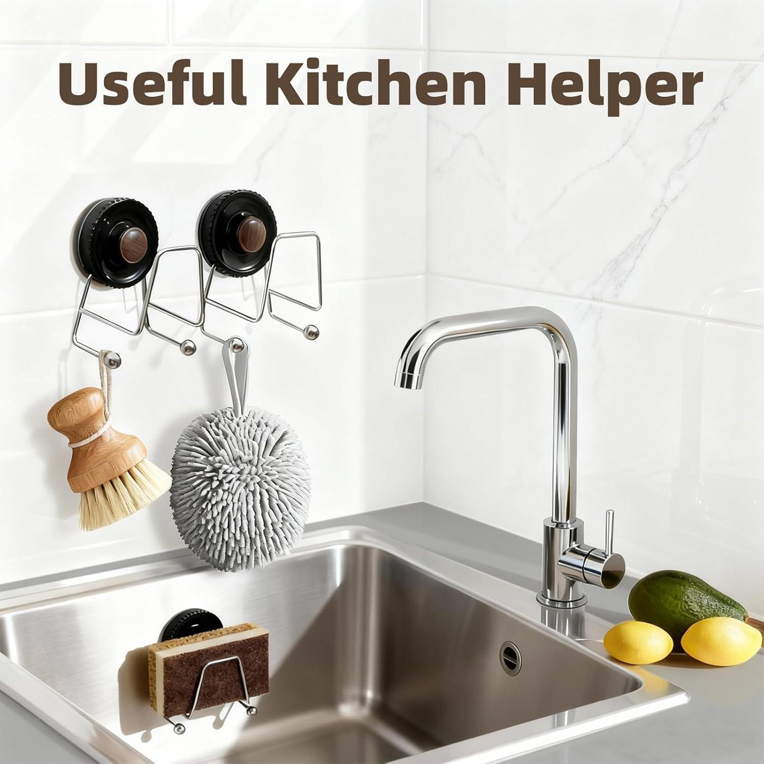 Soporte para Esponjas de Fregadero Aenfaiy Negro Acero Inoxidable