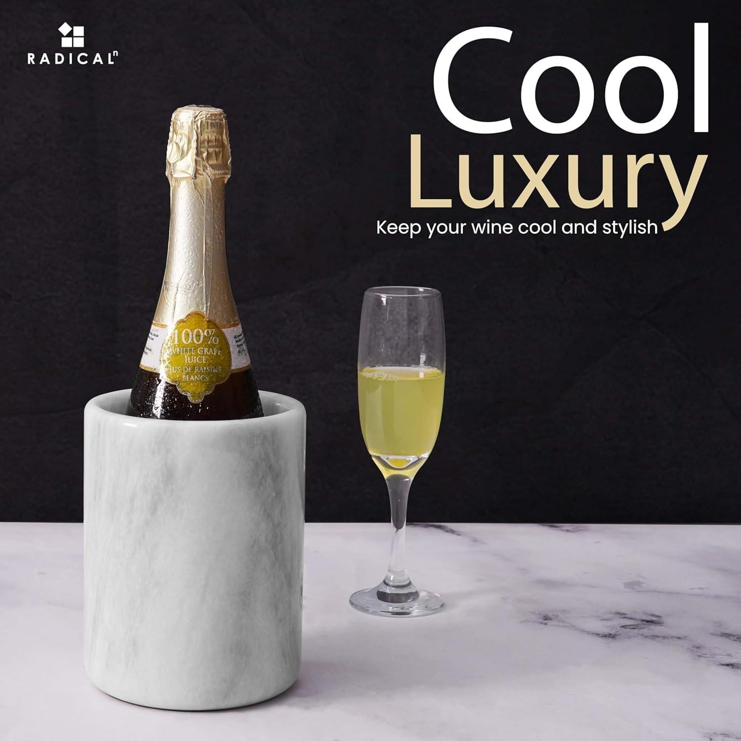 Enfriador de Vino de Mármol Radicaln 16.5 cm Blanco Aislado