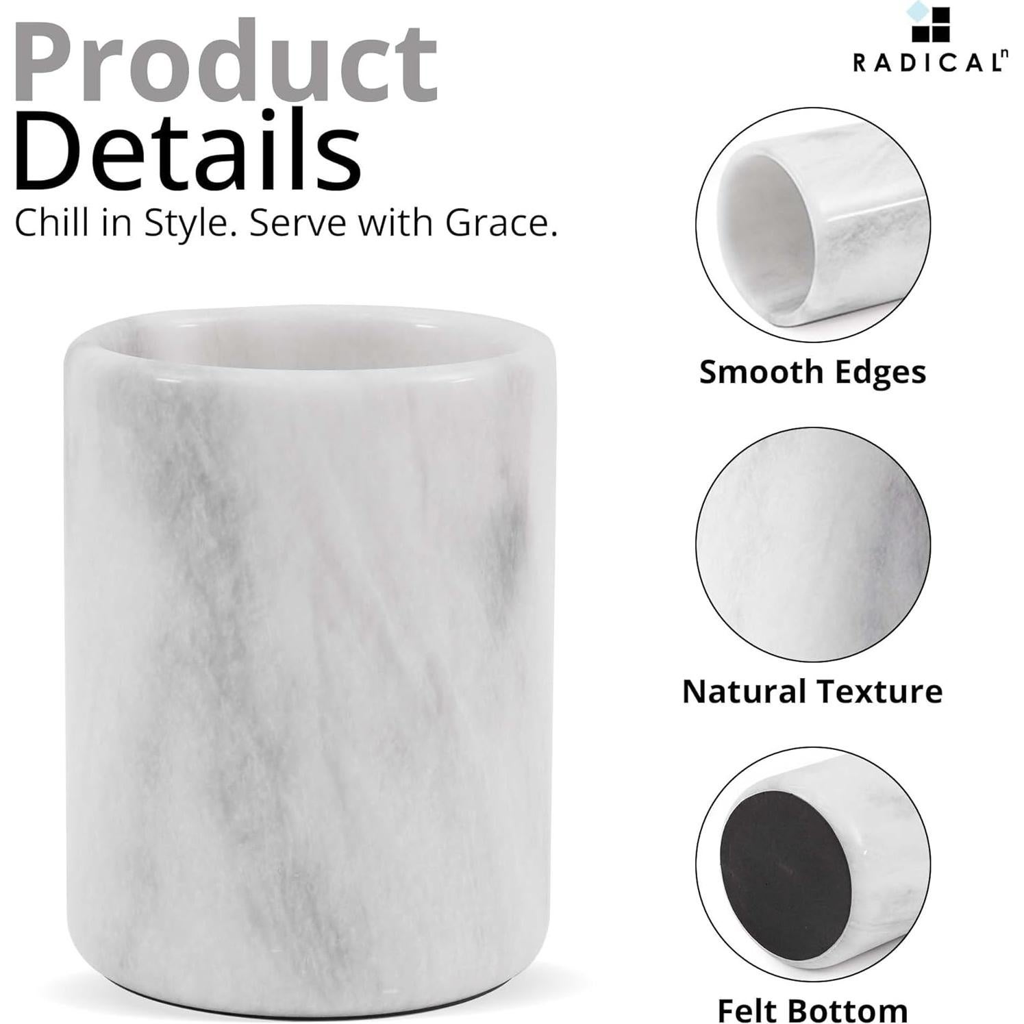 Enfriador de Vino de Mármol Radicaln 16.5 cm Blanco Aislado