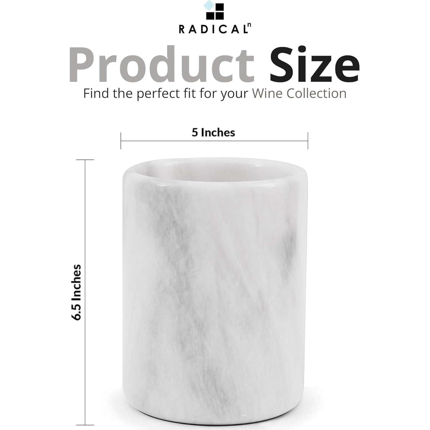 Enfriador de Vino de Mármol Radicaln 16.5 cm Blanco Aislado