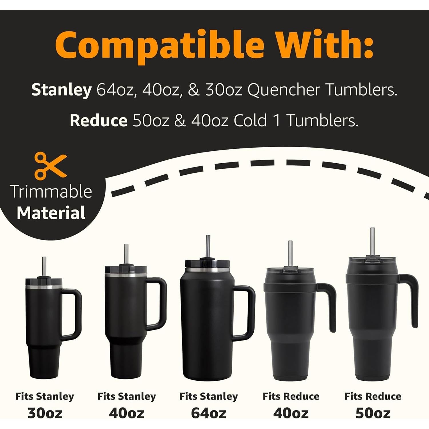 Pajitas Reutilizables Jmoe USA 30,5cm para Tumblers Stanley