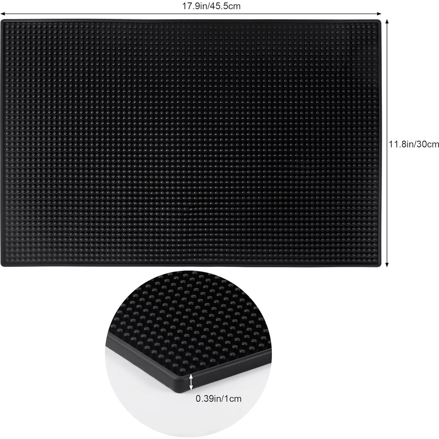 Alfombrilla de Bar de Goma Garandad 2 Pcs 45.7x30.5cm Negra