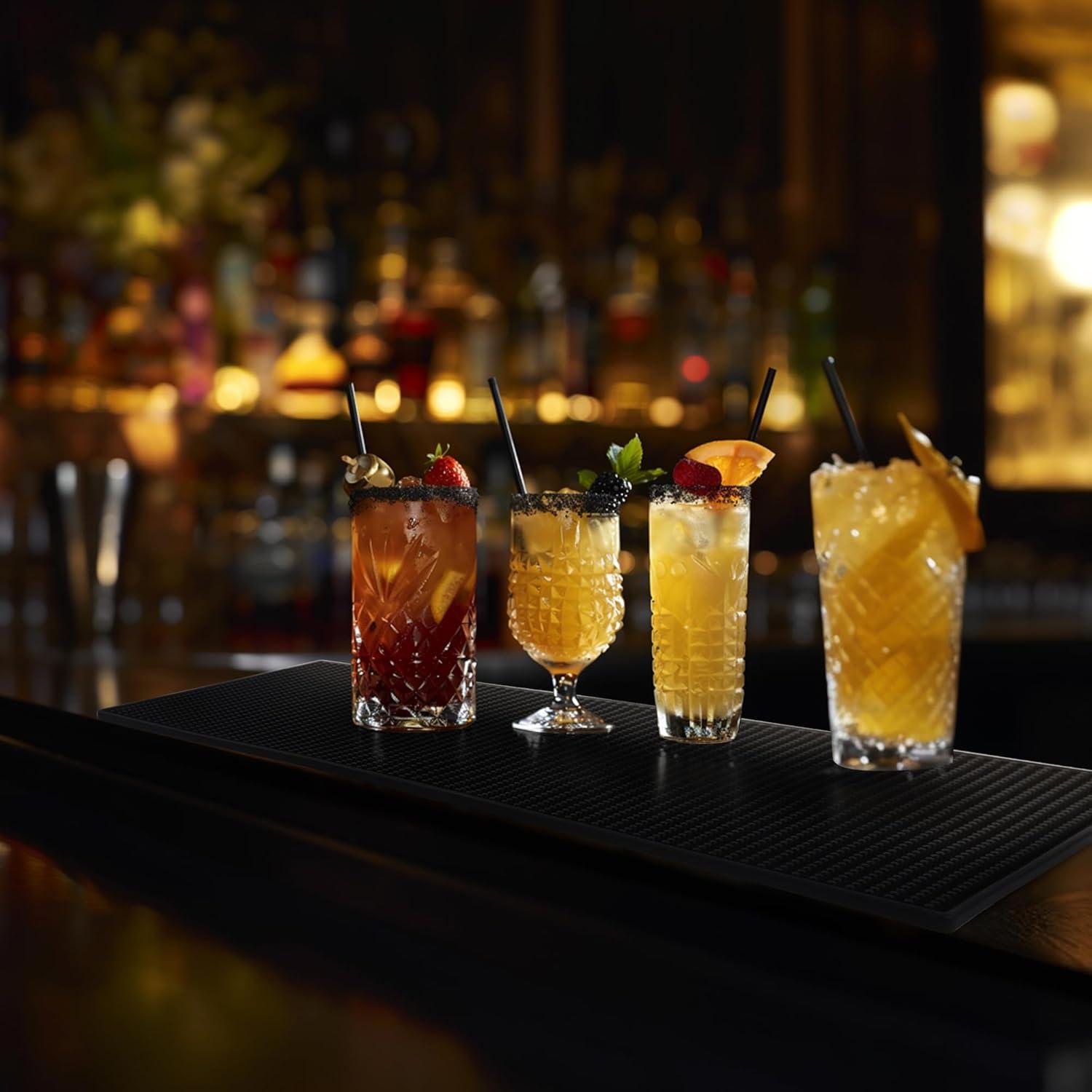 Alfombrilla de Bar de Goma Garandad 2 Pcs 45.7x30.5cm Negra