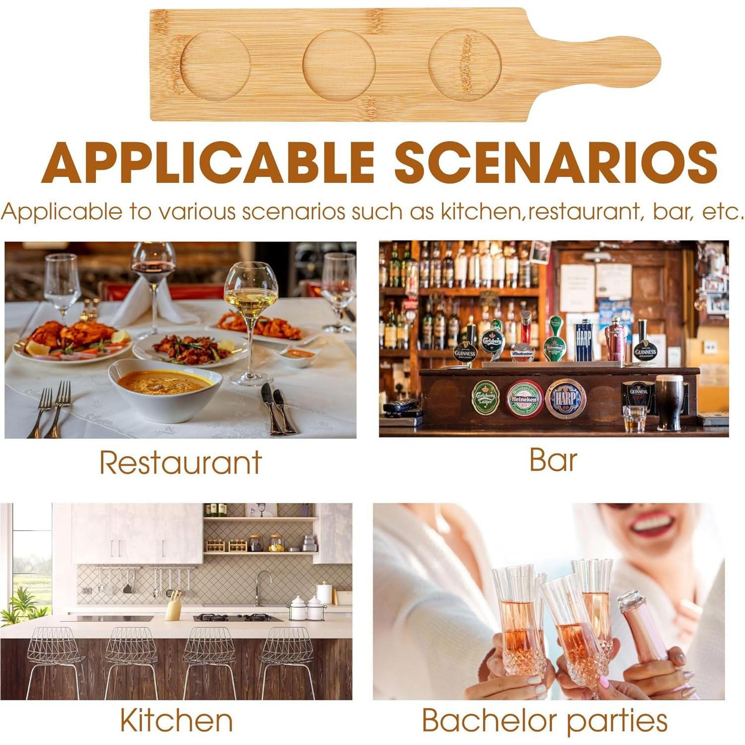 Tabla de Vuelo de Vino Marsrut 6PCS de Bambú 5.5cm