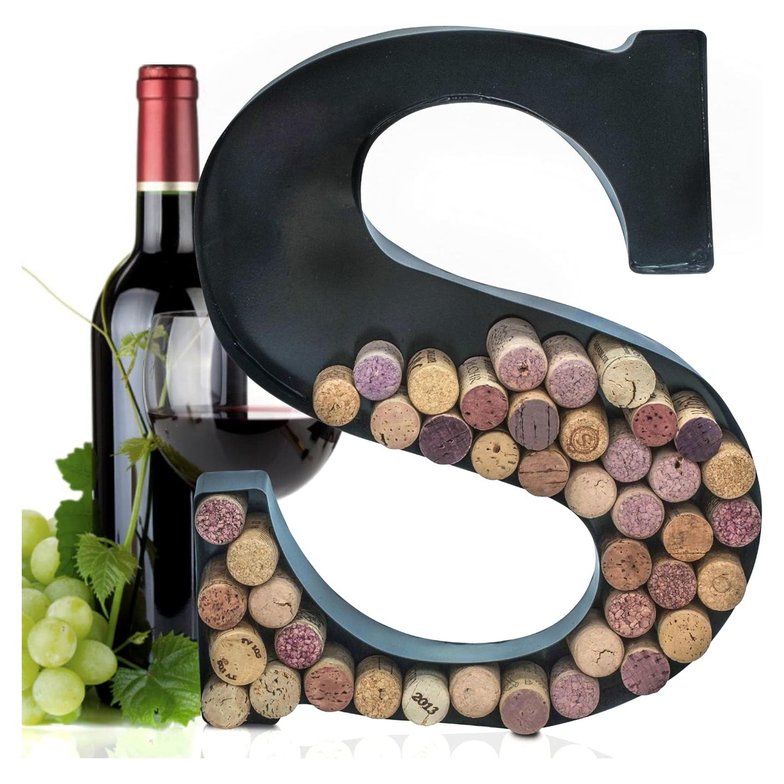 Soporte para Corchos de Vino Metal Kit Fácil Letra S