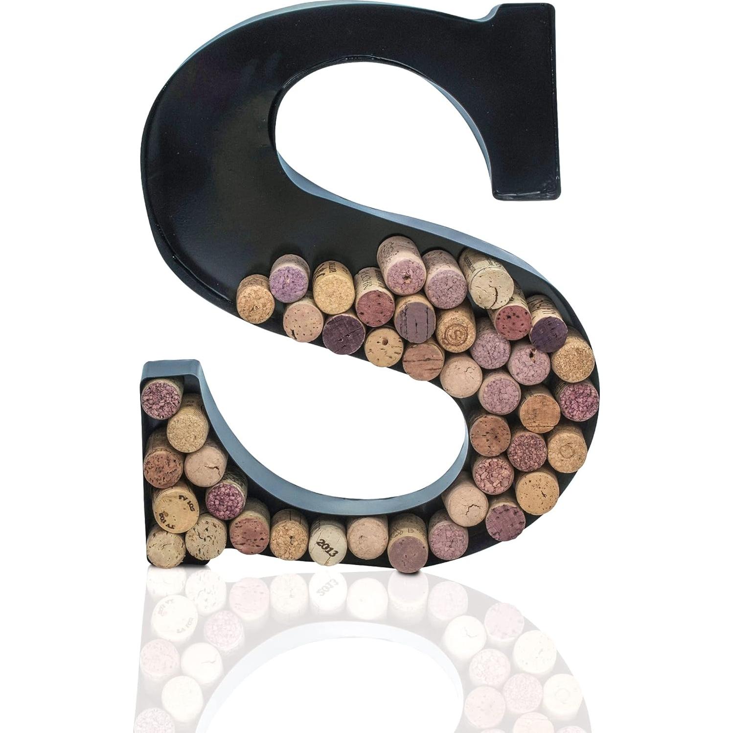 Soporte para Corchos de Vino Metal Kit Fácil Letra S