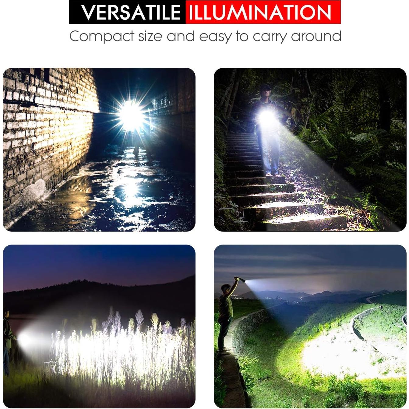 Linterna LED WdtPro S3000, 1600 Lúmenes, IP67, 3 Modos