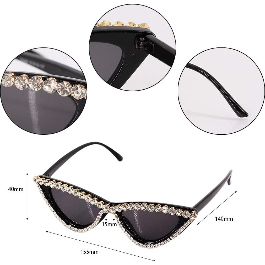 Gafas de sol Naimo Cat Eye UV400 con strass para mujeres