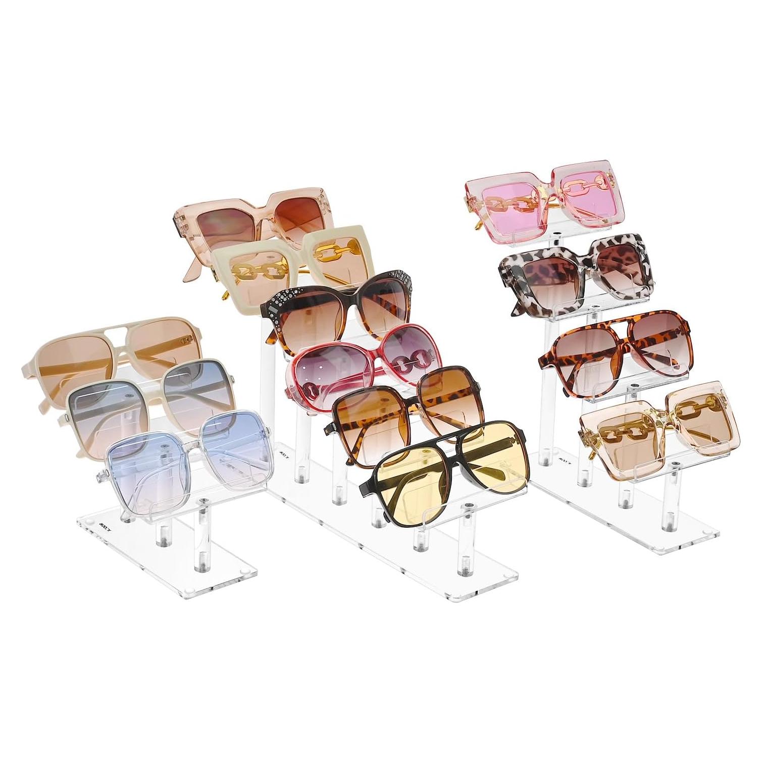 MOOCA Soporte Acrílico para Gafas 3 Piezas Organizador