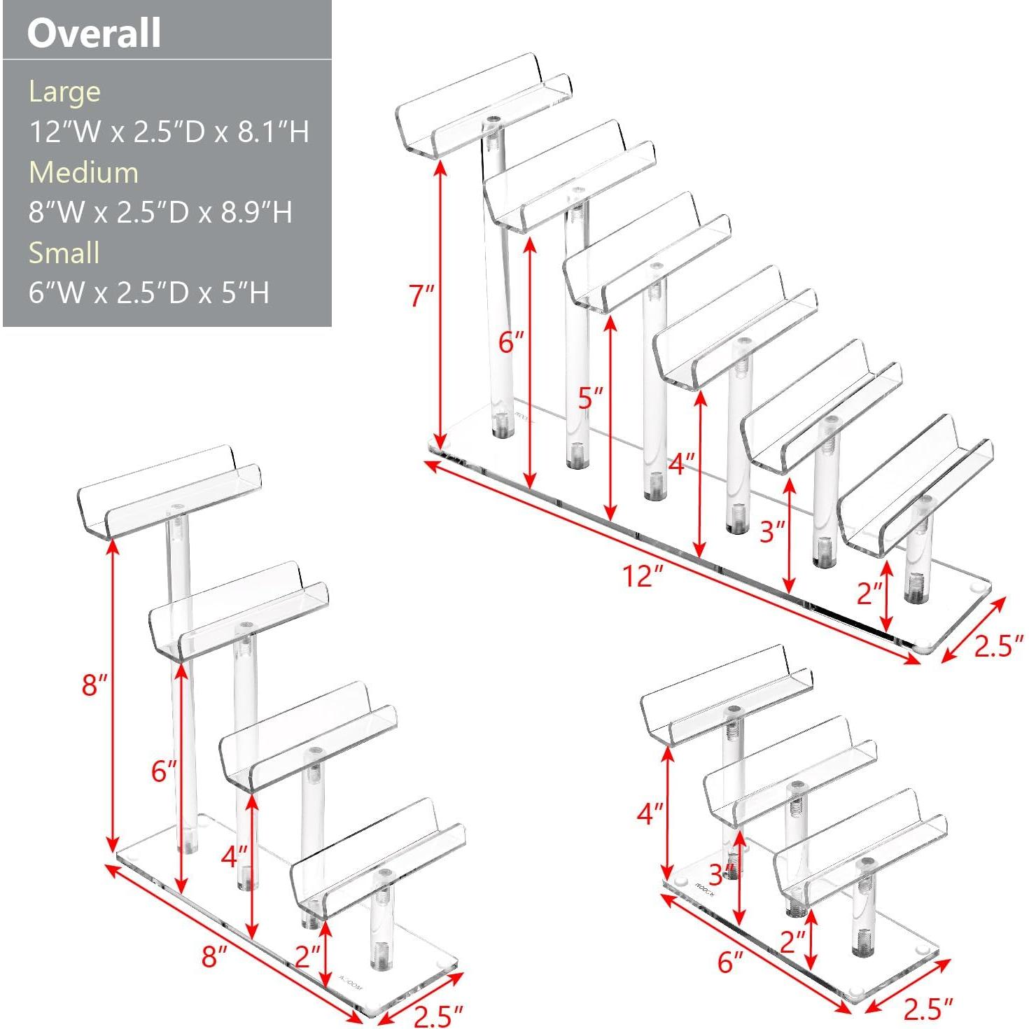 MOOCA Soporte Acrílico para Gafas 3 Piezas Organizador