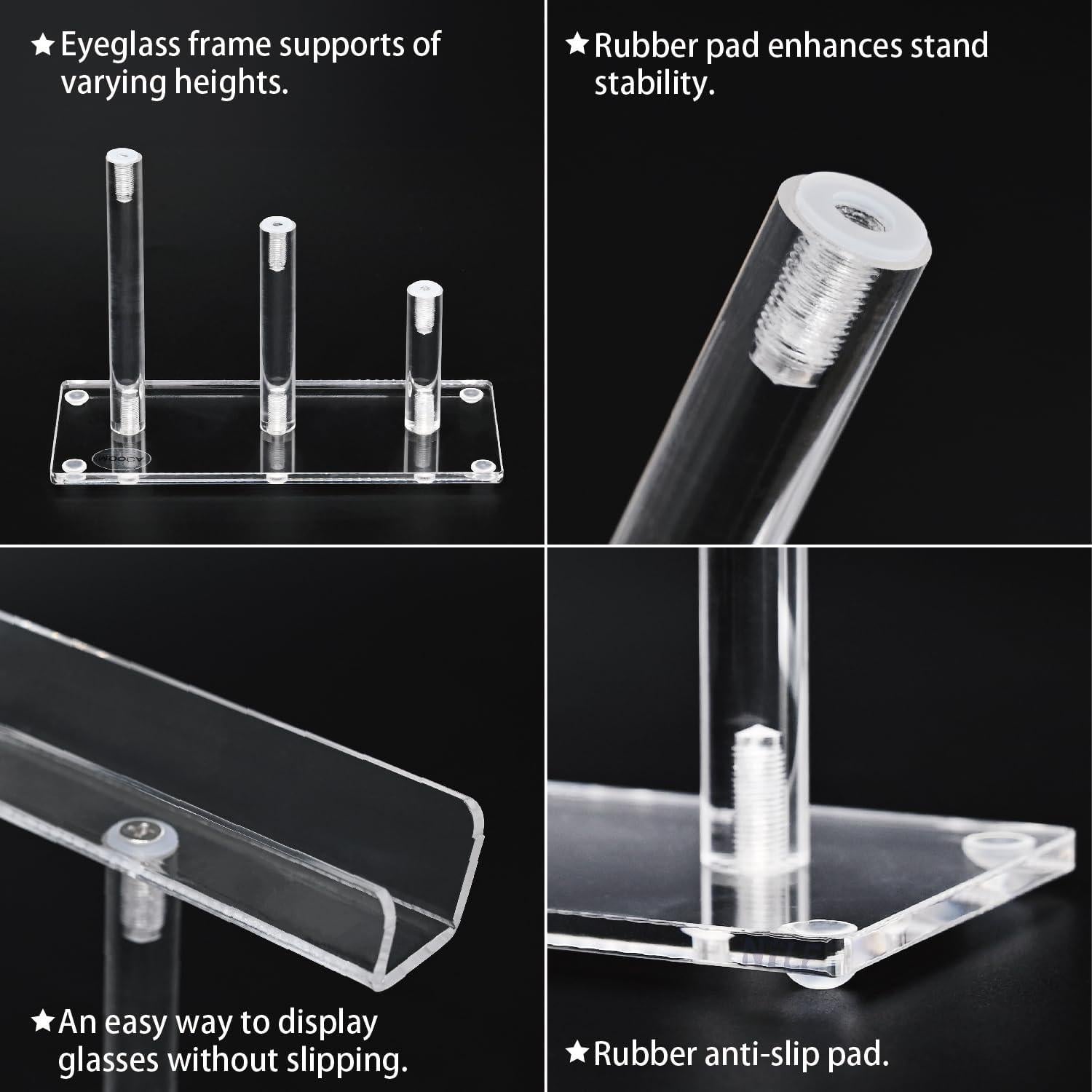 MOOCA Soporte Acrílico para Gafas 3 Piezas Organizador