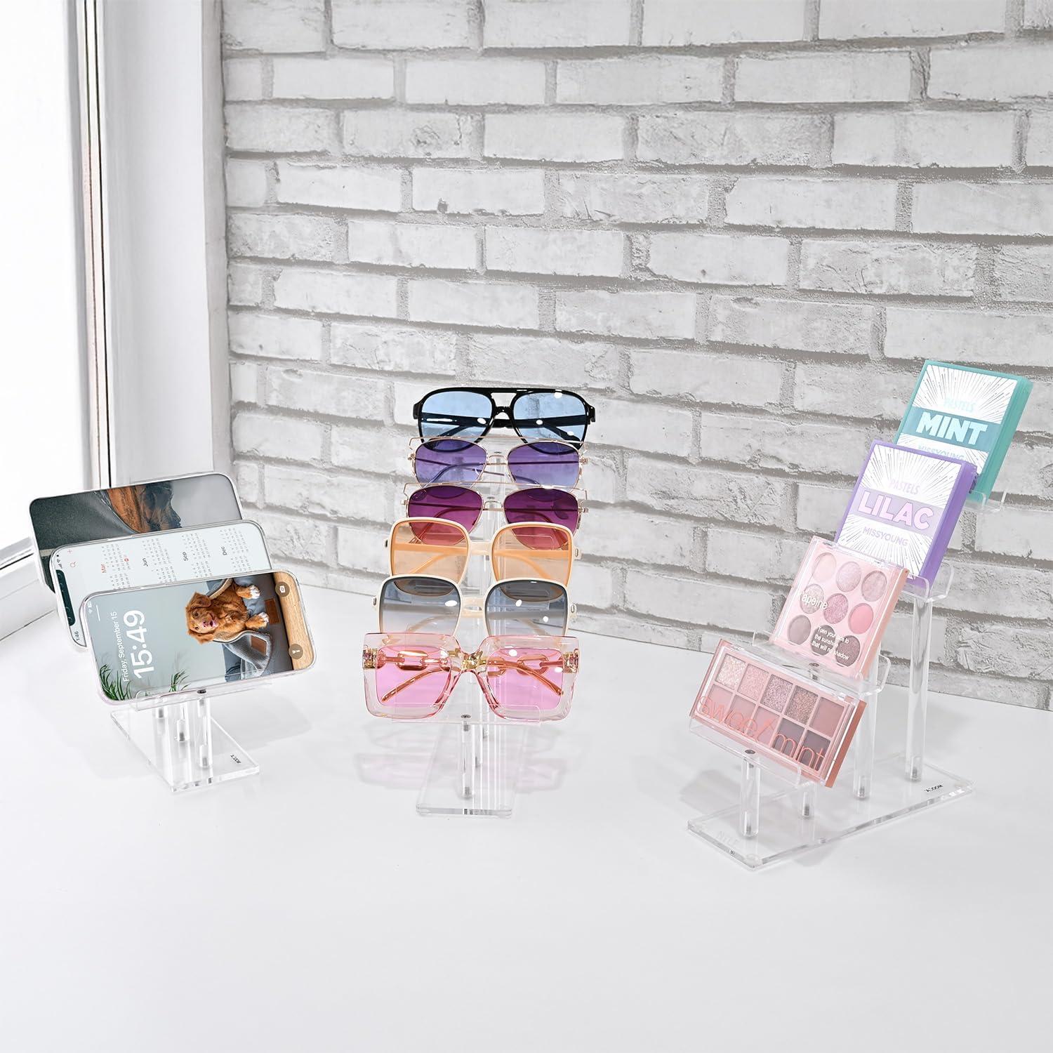 MOOCA Soporte Acrílico para Gafas 3 Piezas Organizador