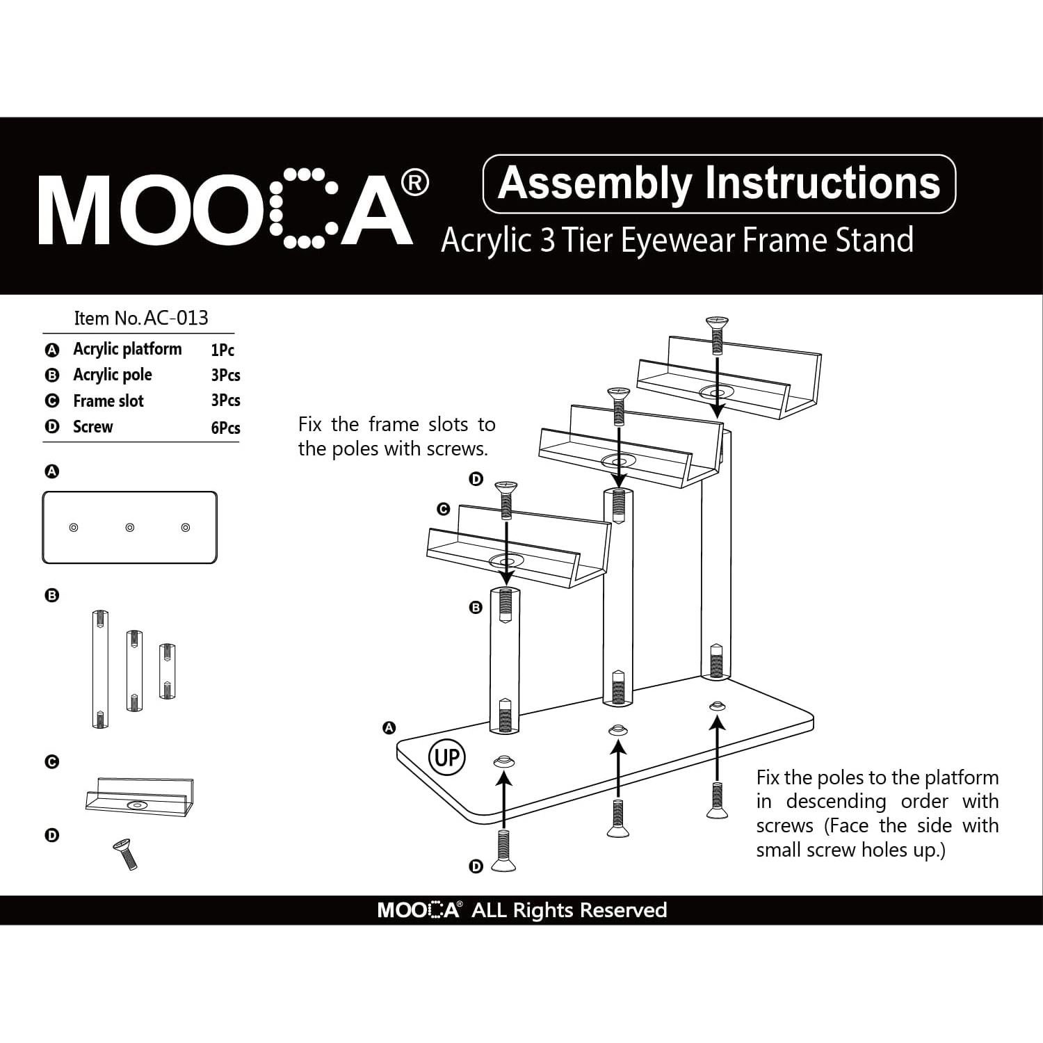 Soporte de Gafas MOOCA Acrílico 3 Niveles Organizador