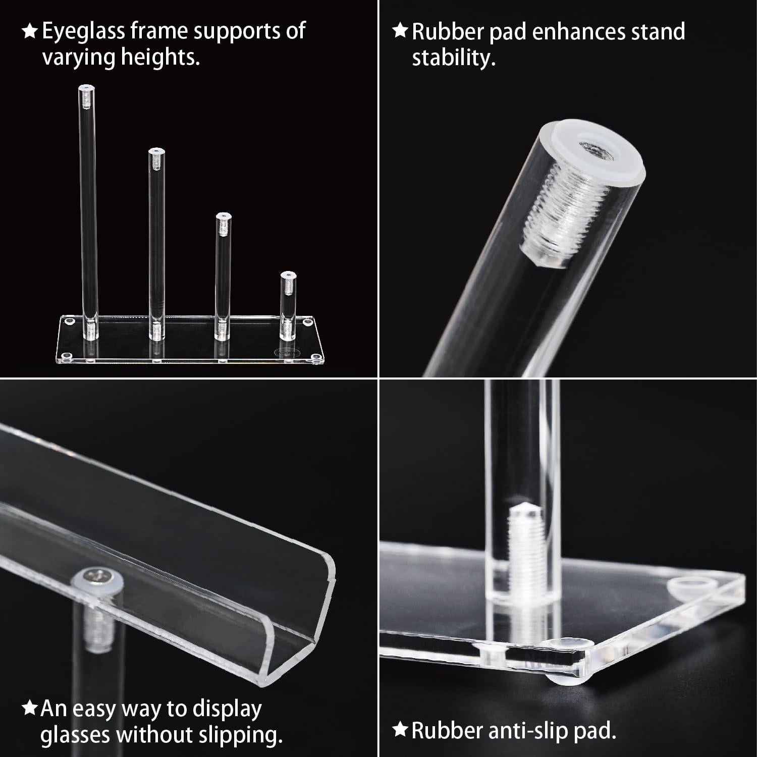 MOOCA Soporte Acrílico para Gafas 4 Niveles 20 cm