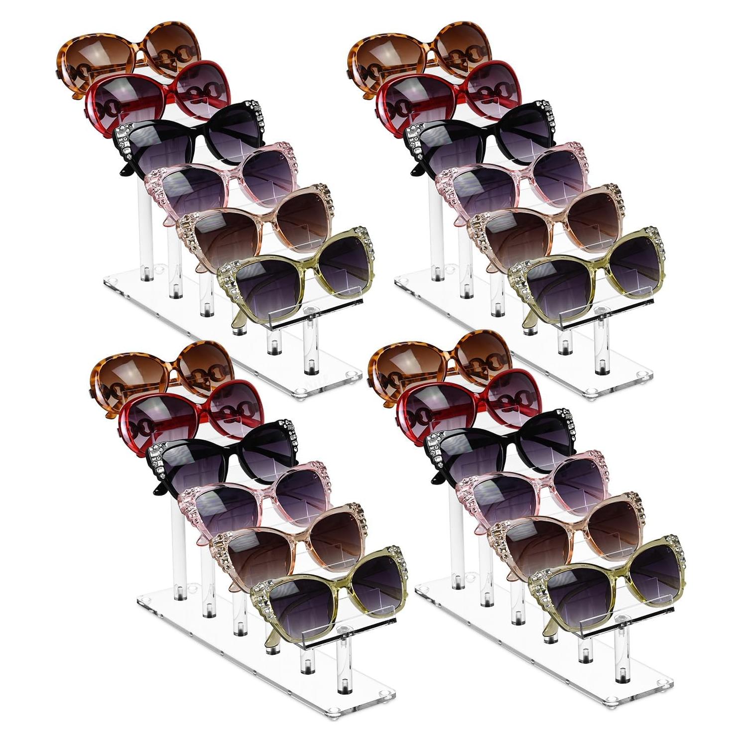 MOOCA Soporte Acrílico para Gafas 4 Piezas 20 cm