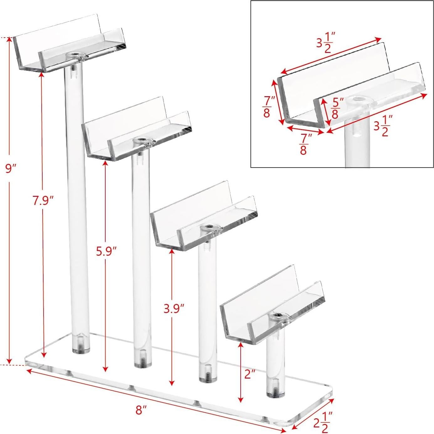 Soporte Acrílico para Gafas MOOCA 4 Niveles 2 Piezas