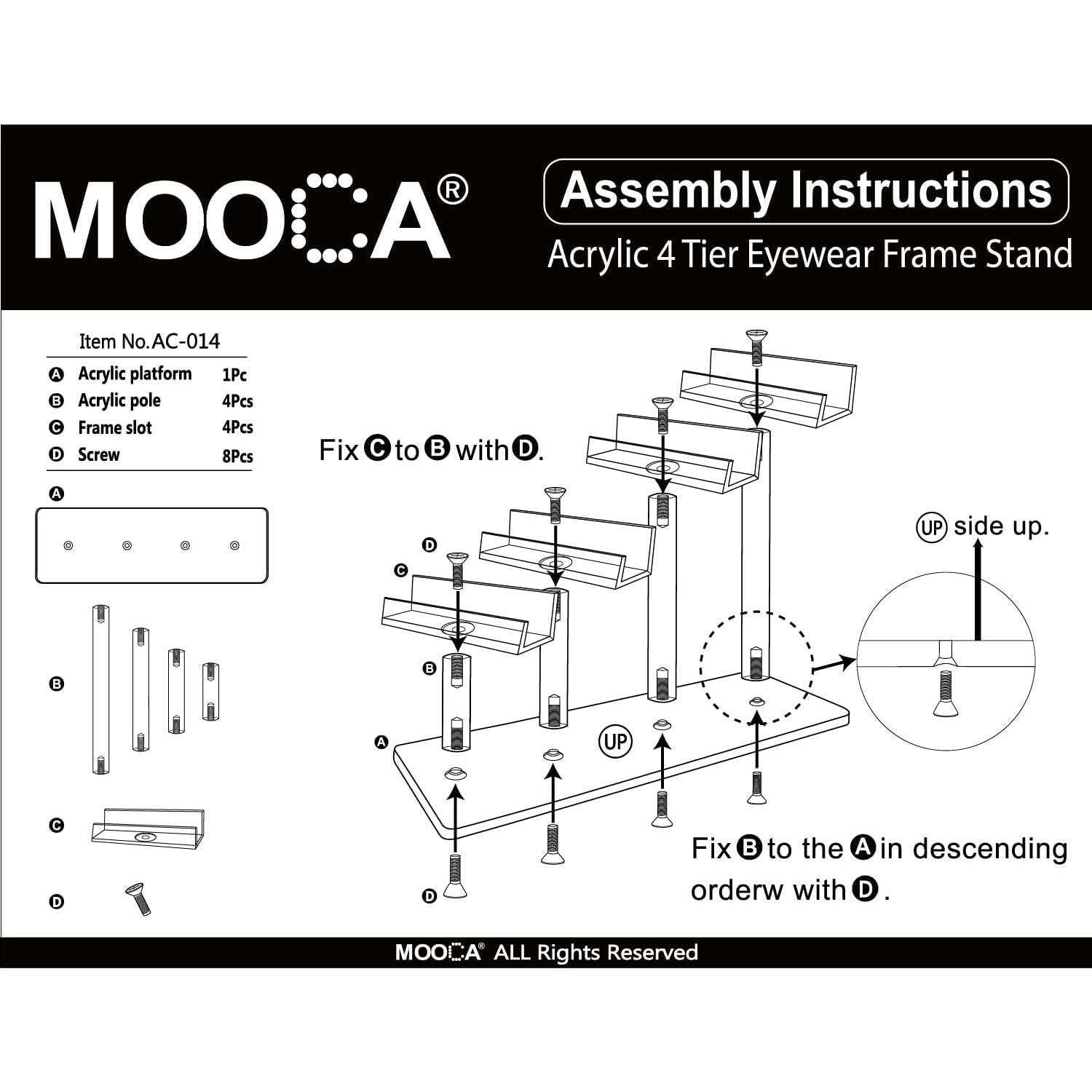 Soporte Acrílico para Gafas MOOCA 4 Niveles 2 Piezas
