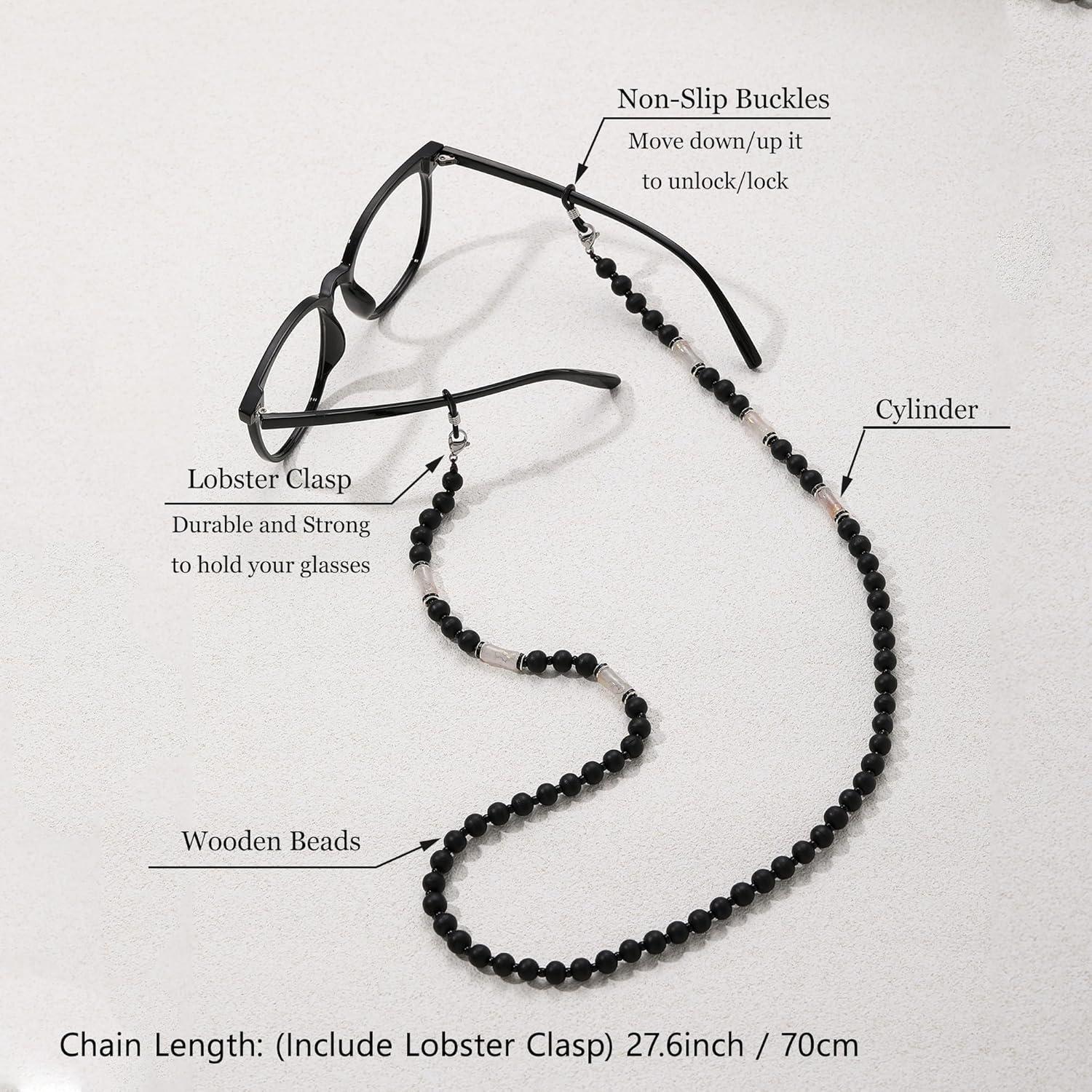 Cadena de Gafas GIOLOYS de Madera Hecha a Mano 69.85 cm