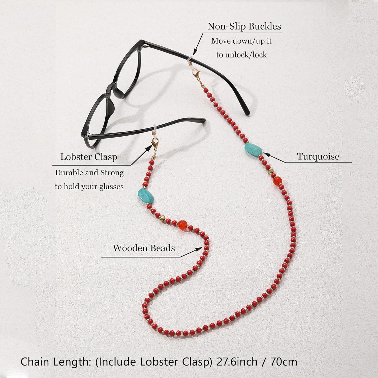 Cadena de Gafas GIOLOYS de Madera Hecha a Mano 69.85 cm