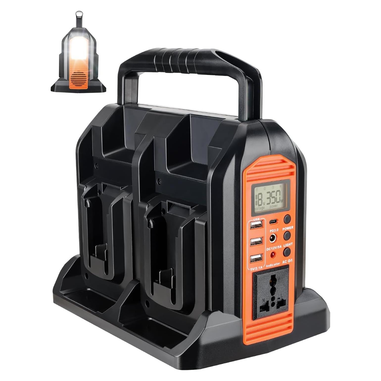 Inversor de Potencia 350W Black+Decker 20V 4 Puertos USB
