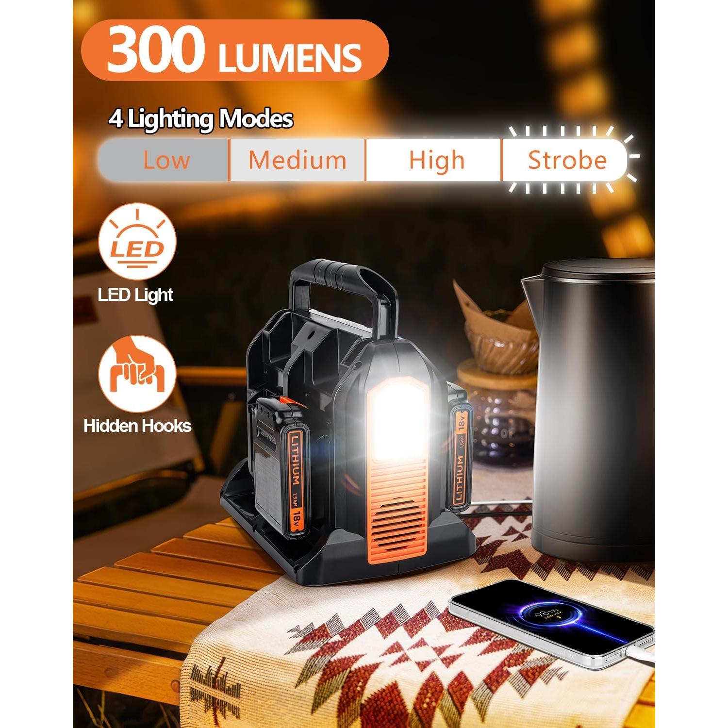 Inversor de Potencia 350W Black+Decker 20V 4 Puertos USB