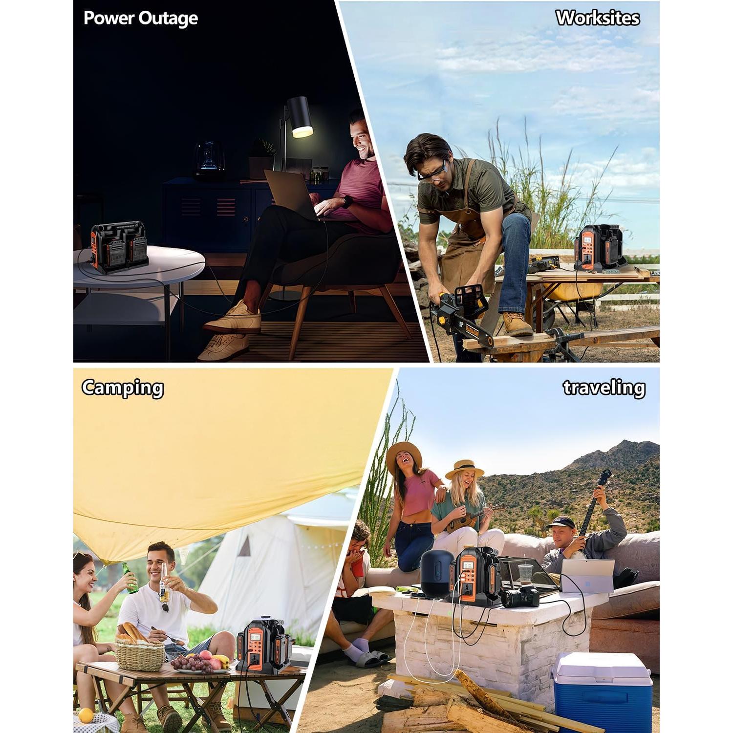 Inversor de Potencia 350W Black+Decker 20V 4 Puertos USB