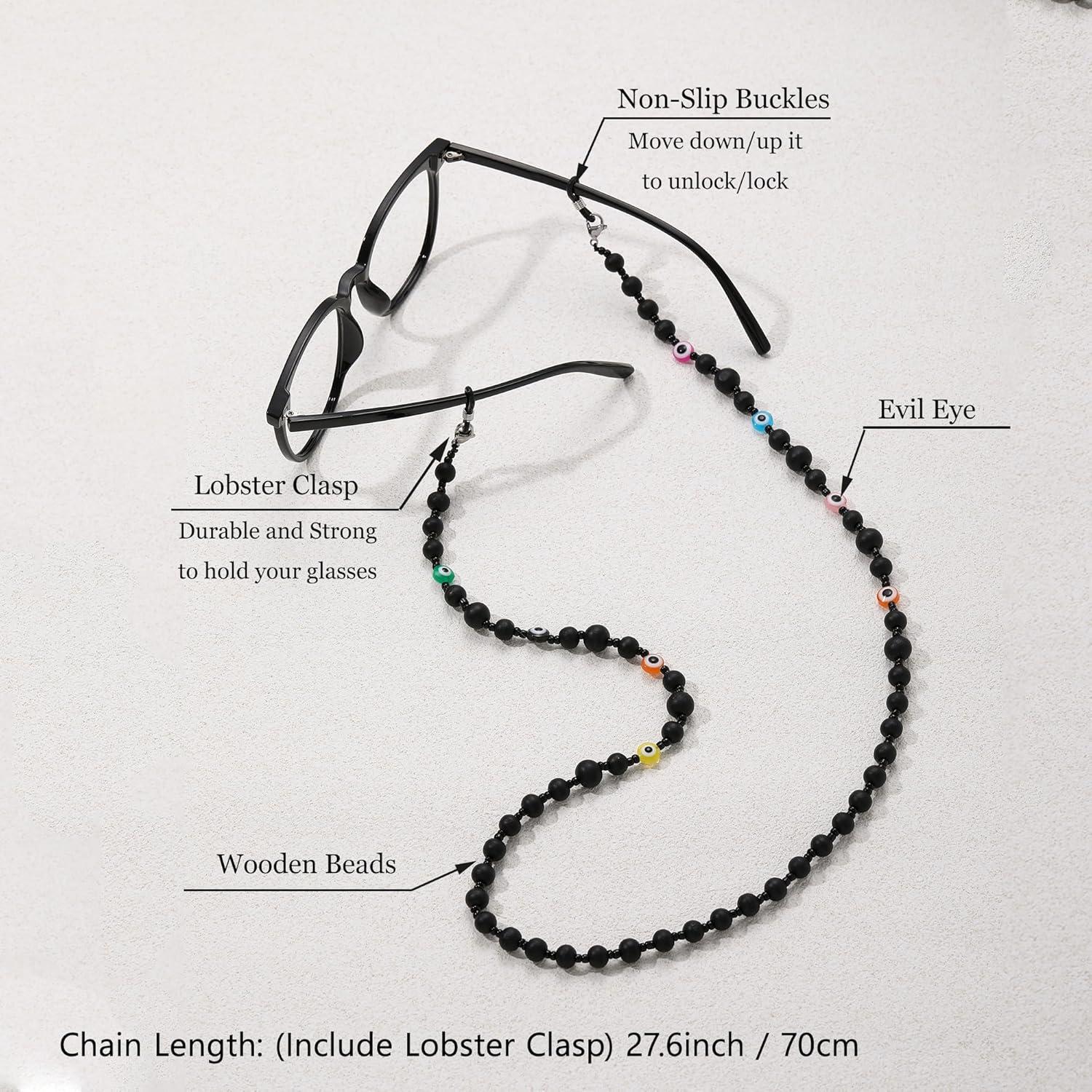 Cadena de Gafas GIOLOYS de Madera Hecha a Mano 69.85 cm