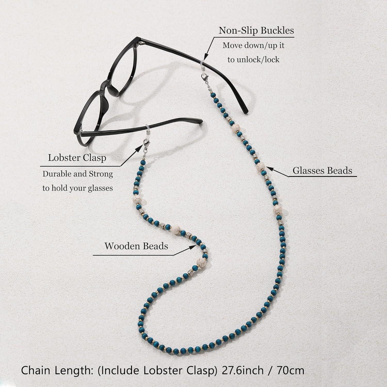 Cadena de Gafas GIOLOYS de Madera Hecha a Mano 69.85 cm