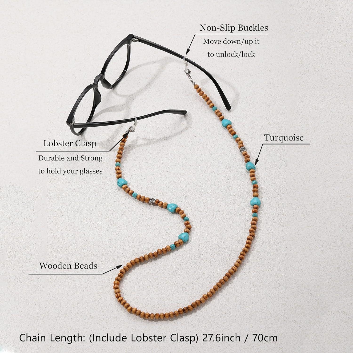 Cadena de Gafas GIOLOYS de Madera Hecha a Mano 69.85 cm