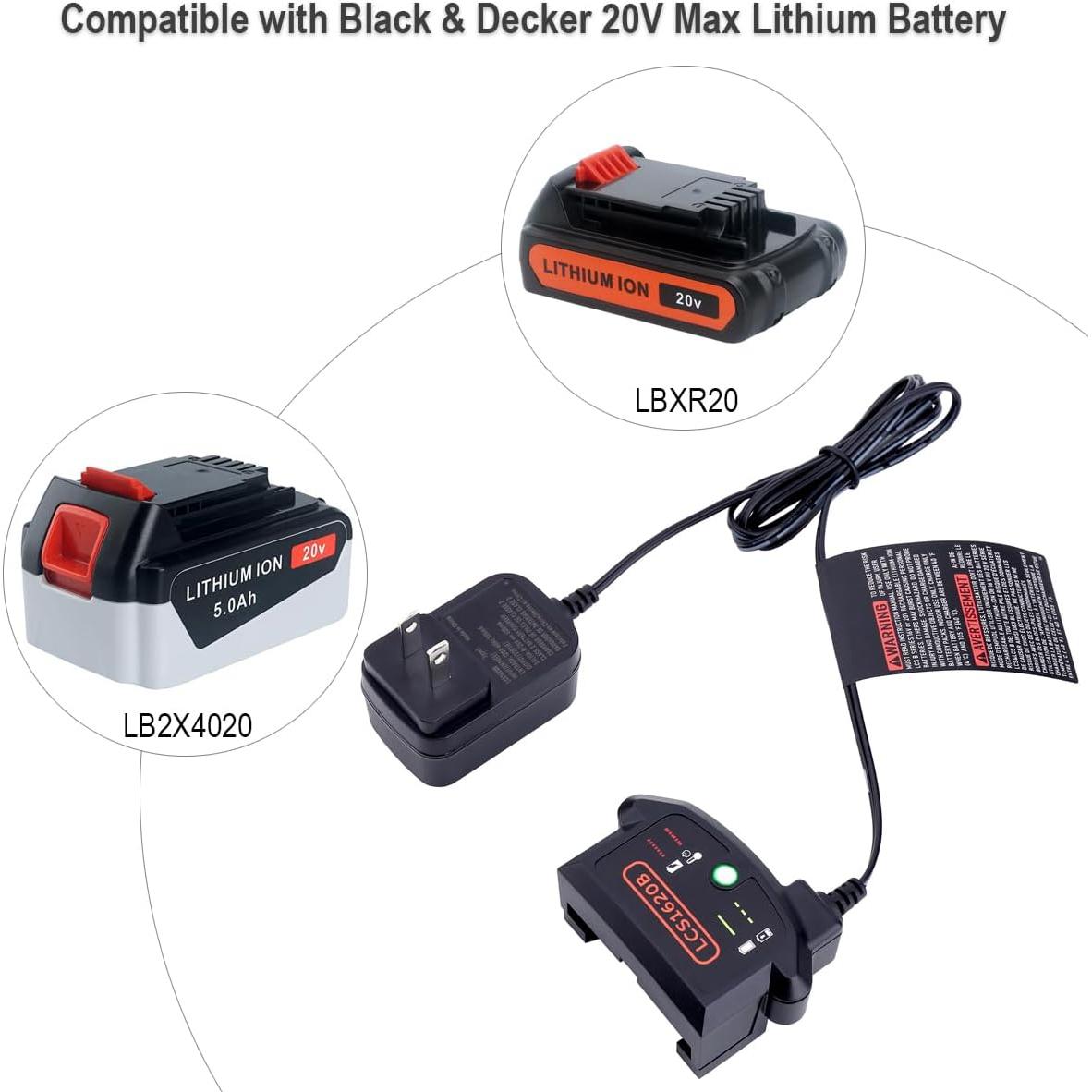 Cargador de Batería Litio Elefly LCS1620B 20V Compatible Black & Decker