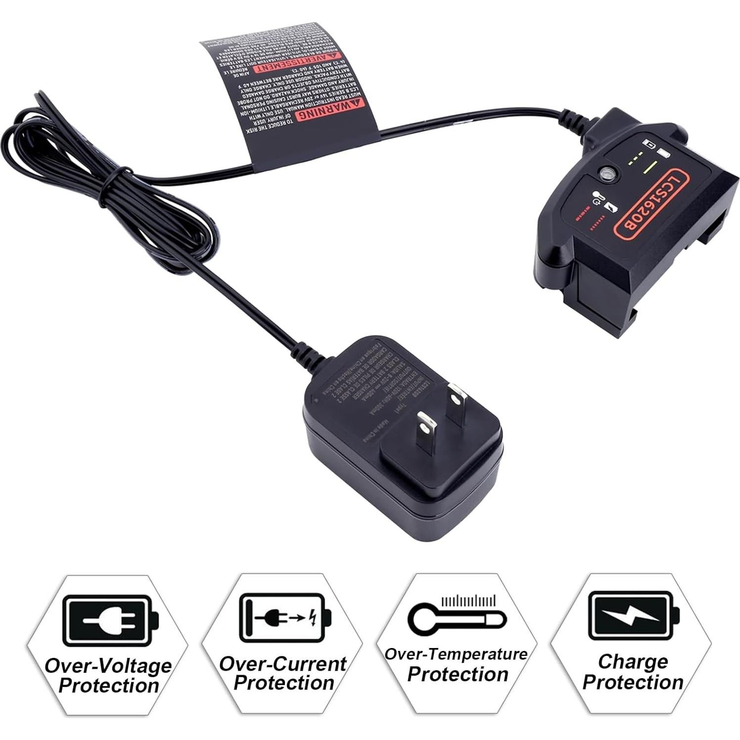 Cargador de Batería Litio Elefly LCS1620B 20V Compatible Black & Decker