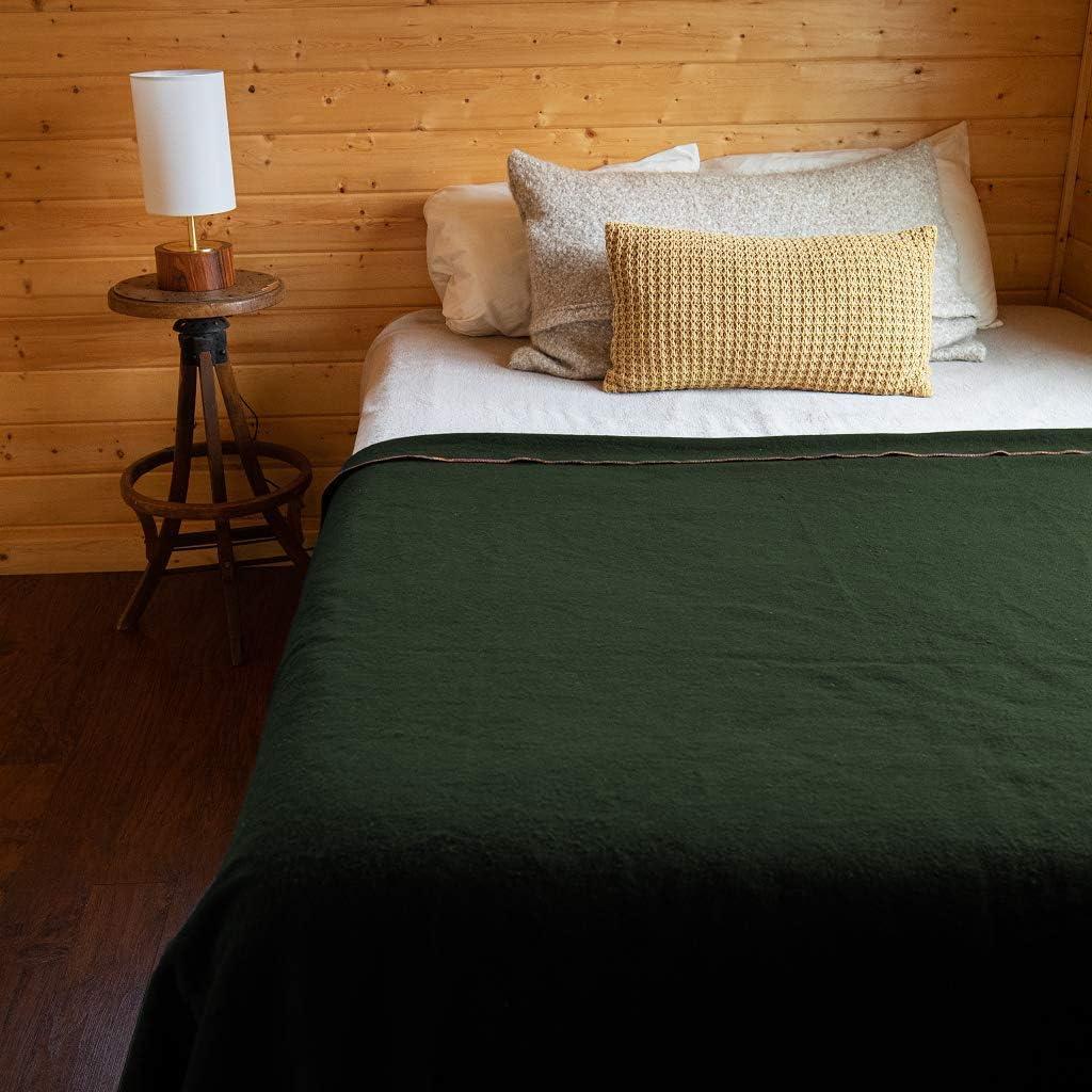 Manta de Lana Arcturus Verde Oliva 162x224 cm Lavable