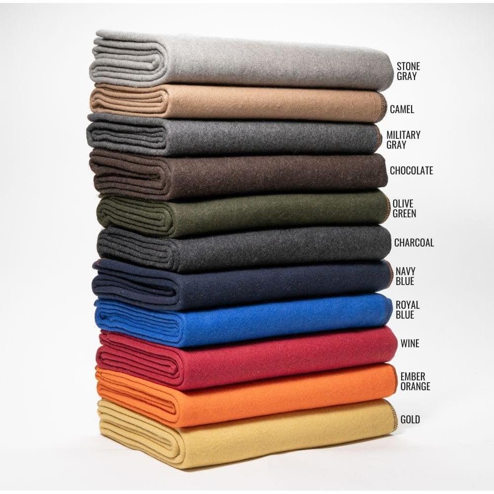 Manta de Lana Arcturus Verde Oliva 162x224 cm Lavable