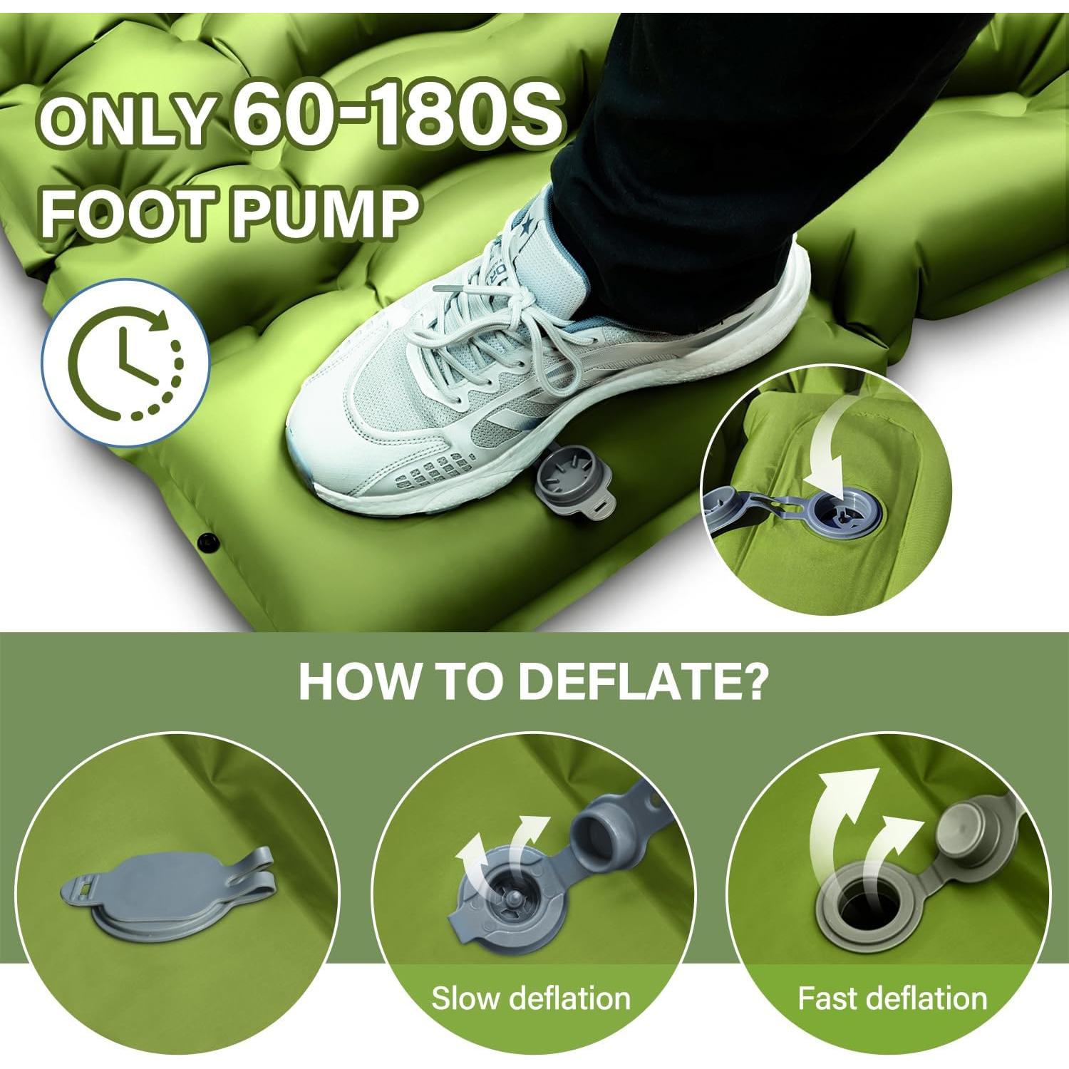 Colchón Inflable Yuzonc 4" Doble Autoinflable para Camping