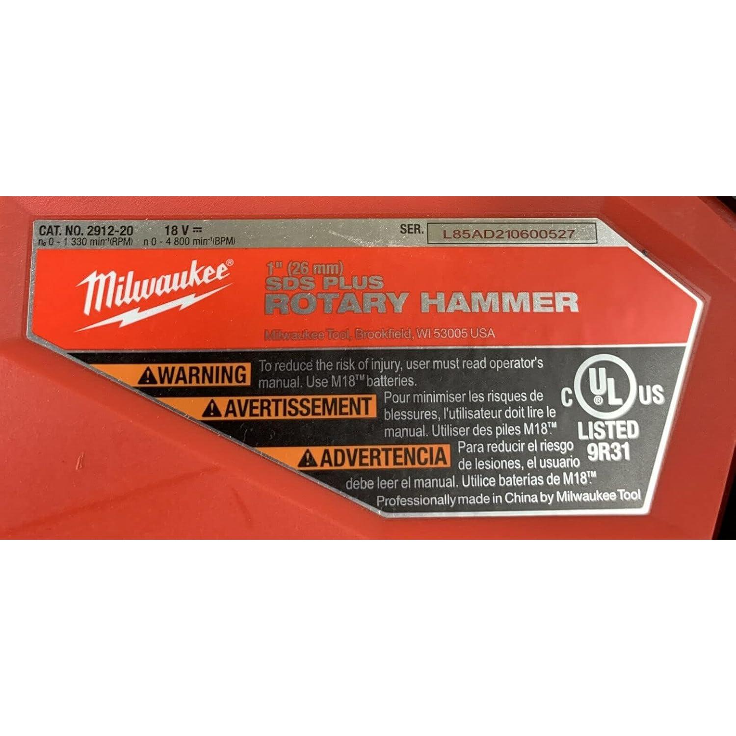 Martillo Rotativo Milwaukee M18 Fuel 18V 1" SDS Plus