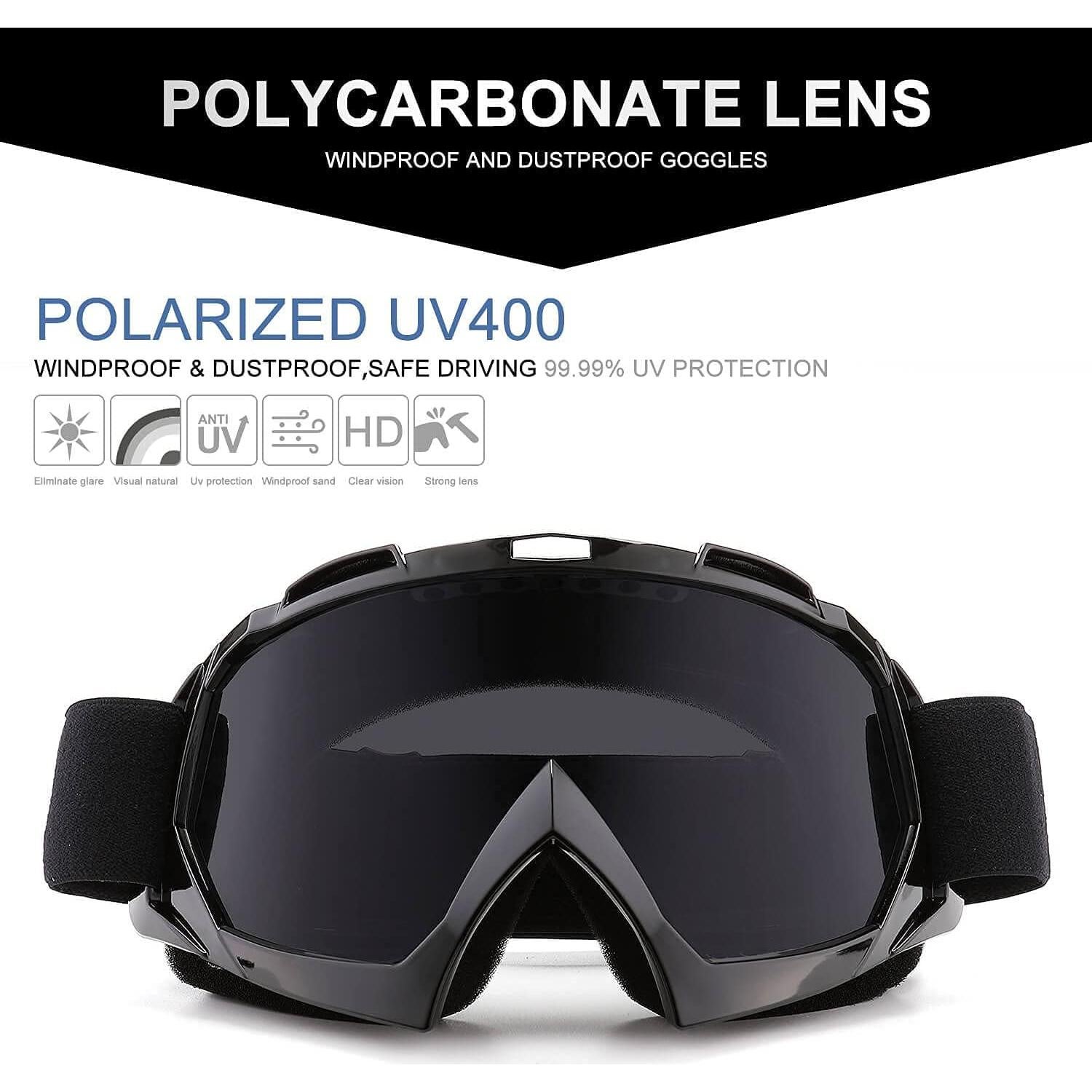 Gafas de Motocross FMY UV400 para Adultos - Negro-Gris