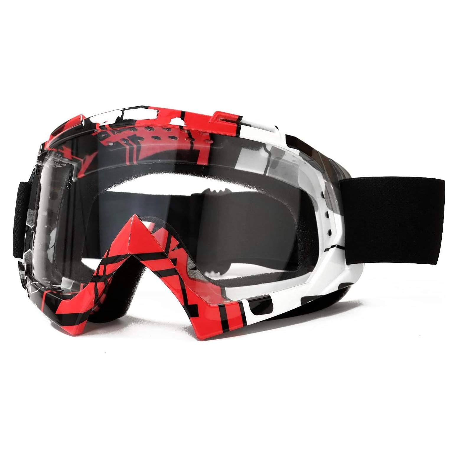 Gafas de Motocross FMY UV400 para Adultos - Negro y Rojo