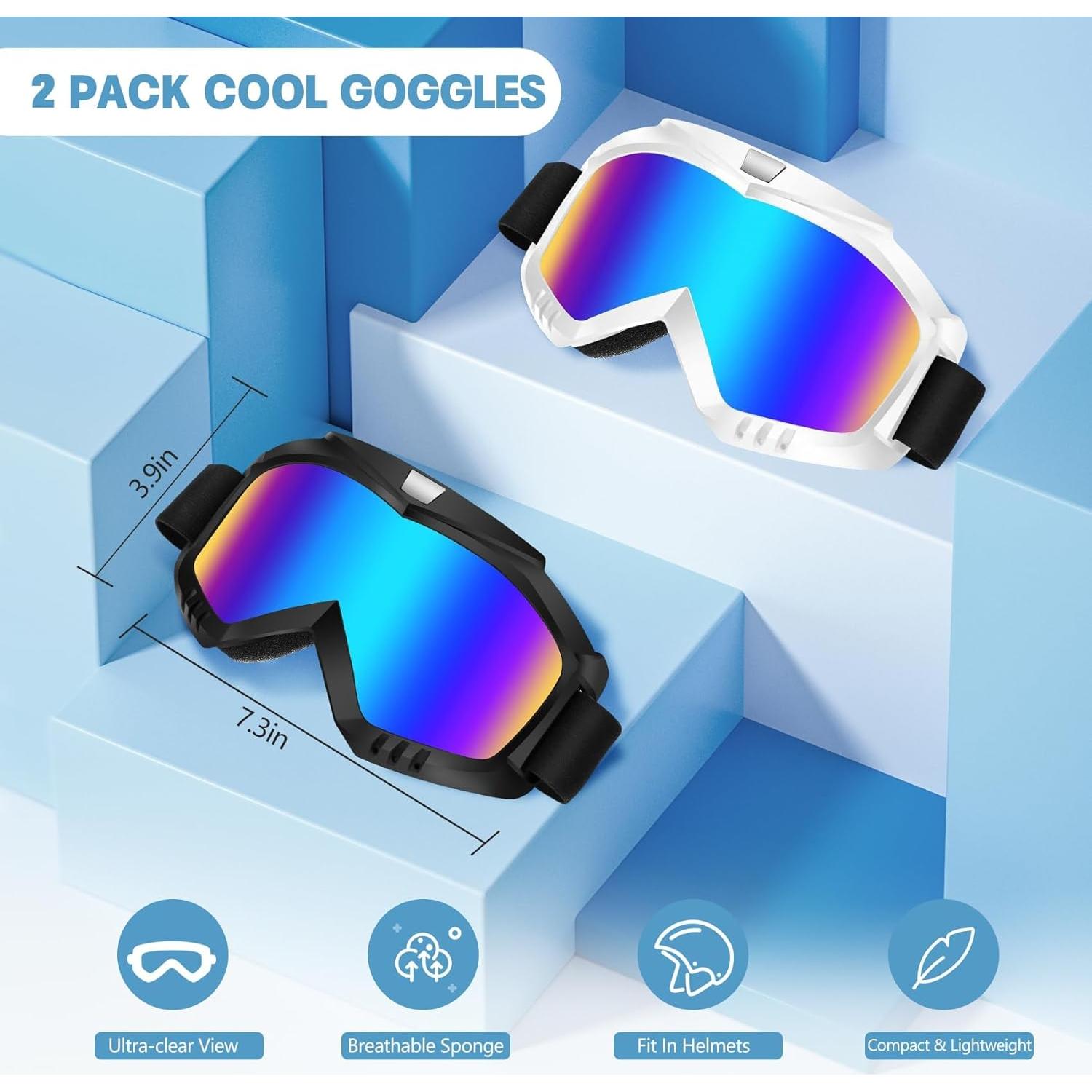 Gafas de Moto Lievermo 2 Pack - Protección UV, Ajustables