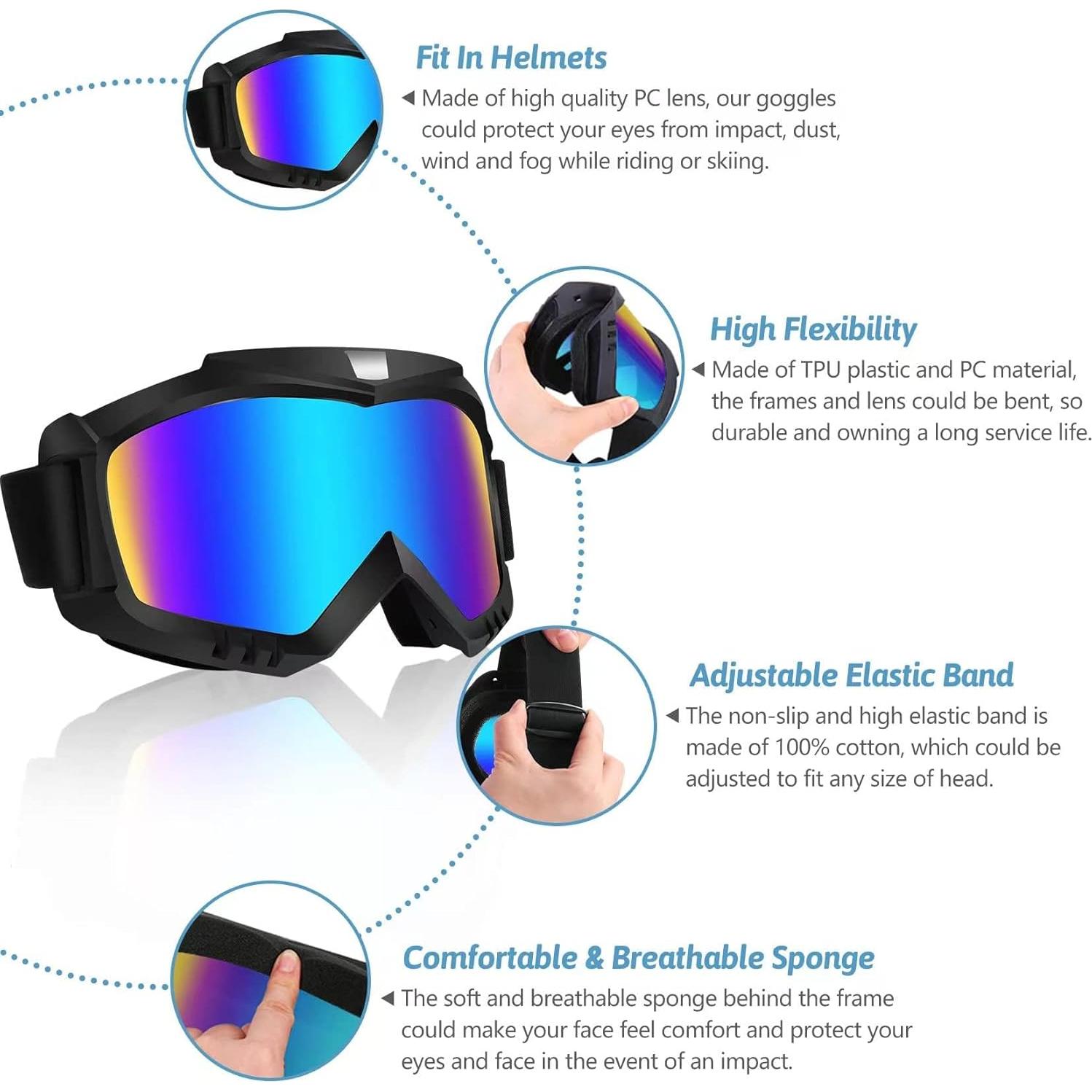 Gafas de Moto Lievermo 2 Pack - Protección UV, Ajustables