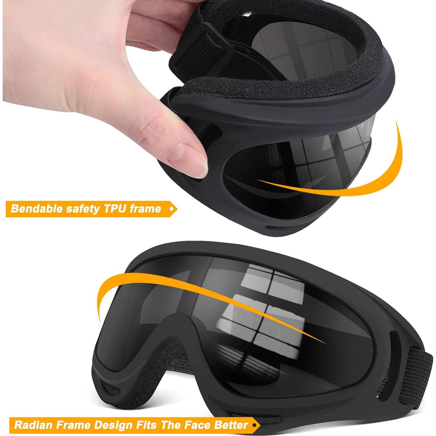 Gafas de Motocicleta OXG 2 Pares Ajustables UV y Polvo