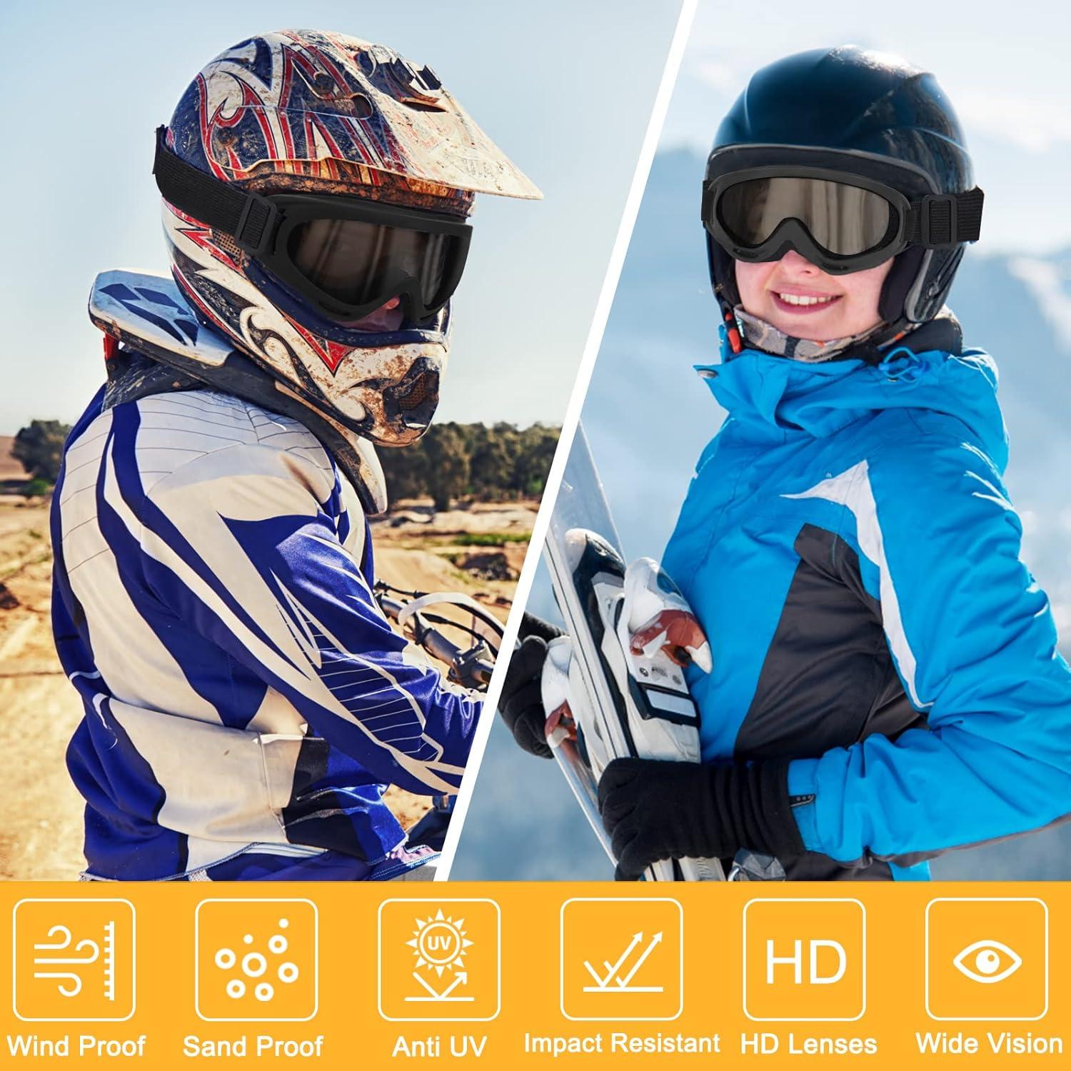 Gafas de Motocicleta OXG 2 Pares Ajustables UV y Polvo