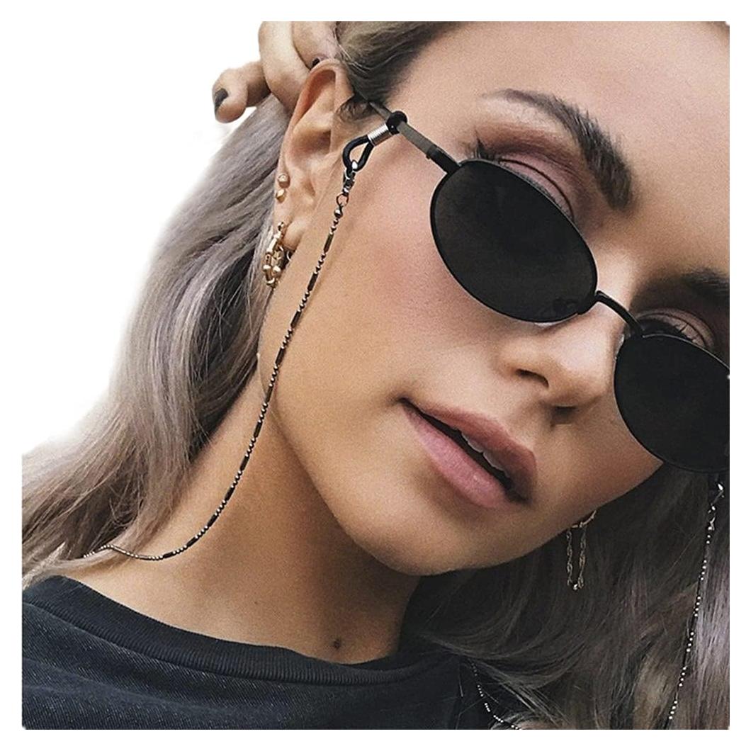 Cadena para Gafas de Sol Asphire con Perlas Negras