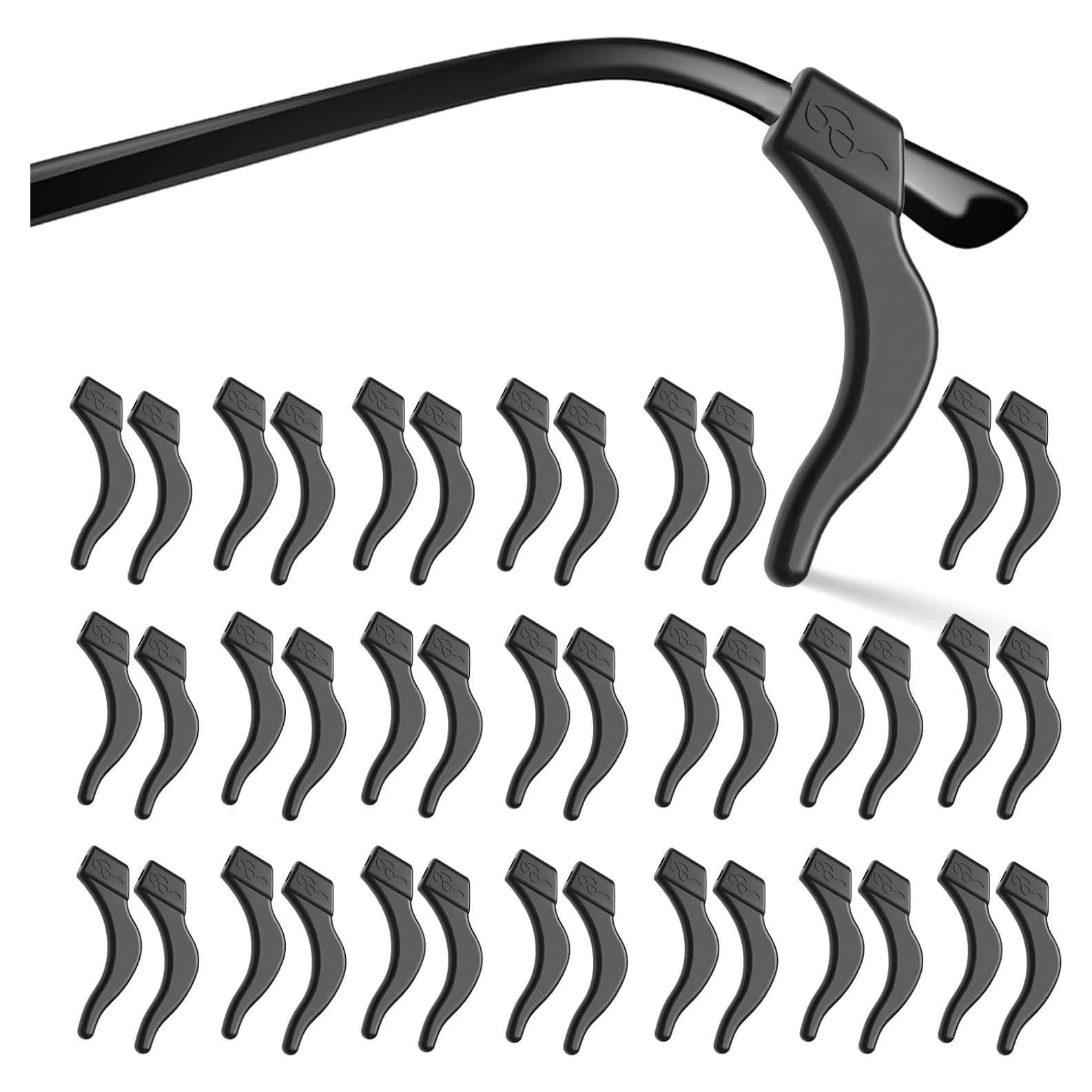 20 Pares Sujetadores Gafas Silicona Antideslizantes Negro