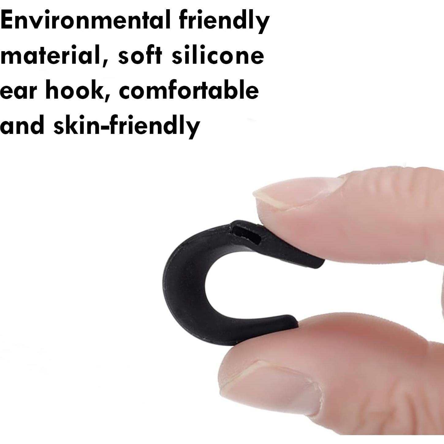 20 Pares Sujetadores Gafas Silicona Antideslizantes Negro