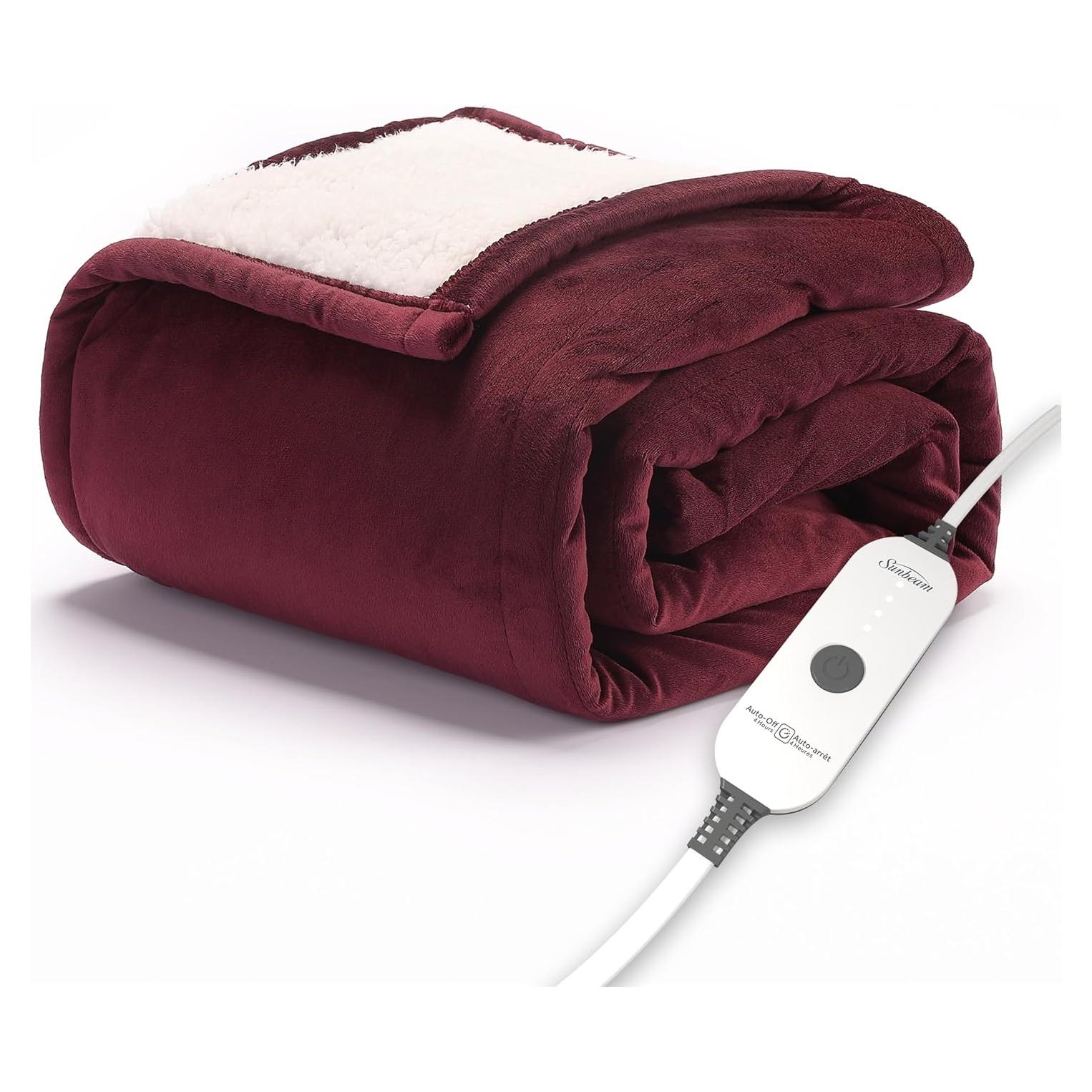 Manta Térmica Sunbeam Royal Mink Sherpa Cabernet 127x152 cm