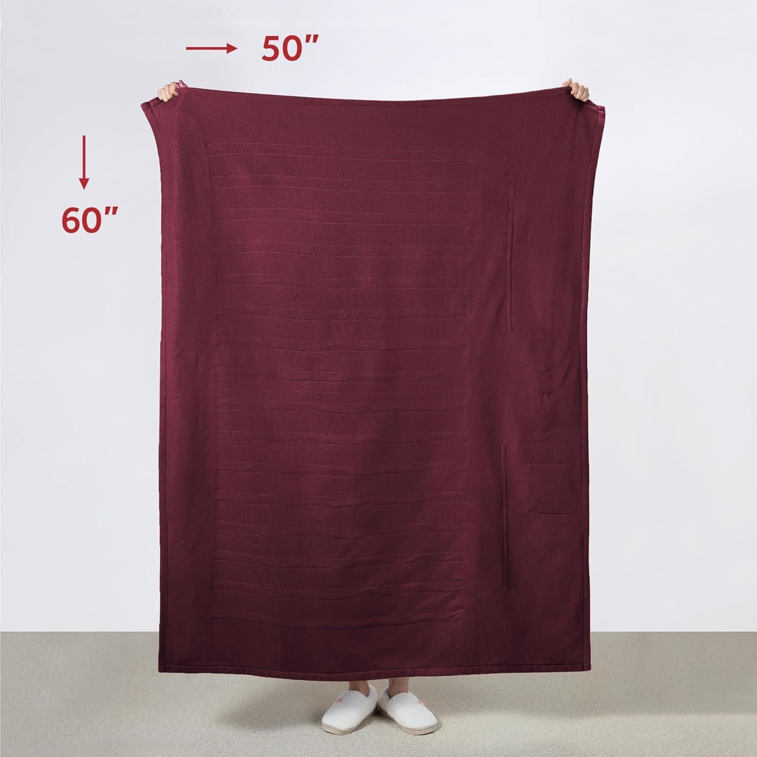 Manta Térmica Sunbeam Royal Mink Sherpa Cabernet 127x152 cm